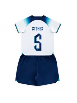 Billige England John Stones #5 Hjemmedraktsett Barn VM 2022 Kortermet (+ Korte bukser)